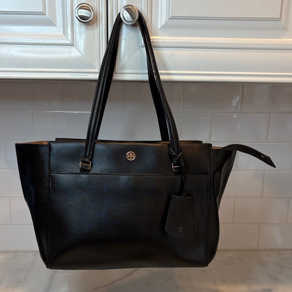 Tory Burch Bag Purse Handbag Parker Saffiano Leather Structured Tote Shoulder